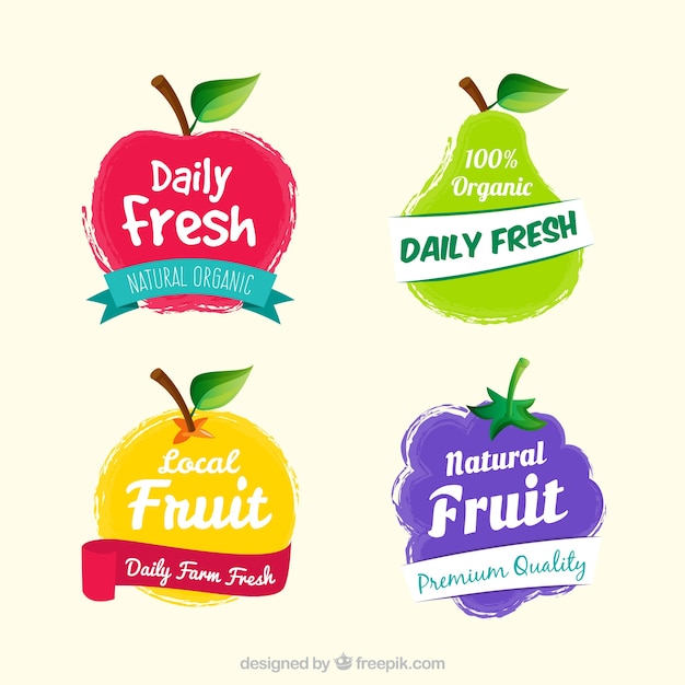 Set of fantastic fruit labels