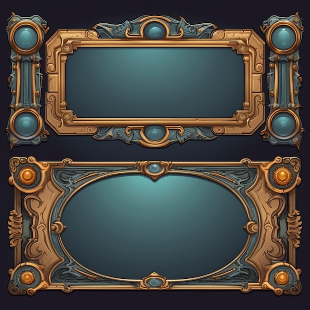 Set of fantasy buttons game buttons for ui and ux