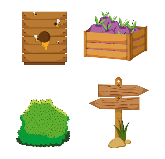 Set of farm icons