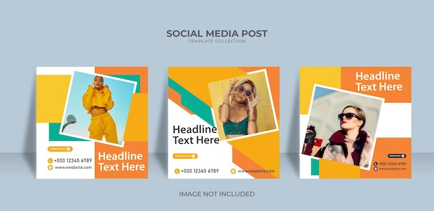 set fashion sale social media post templates Premium Vector