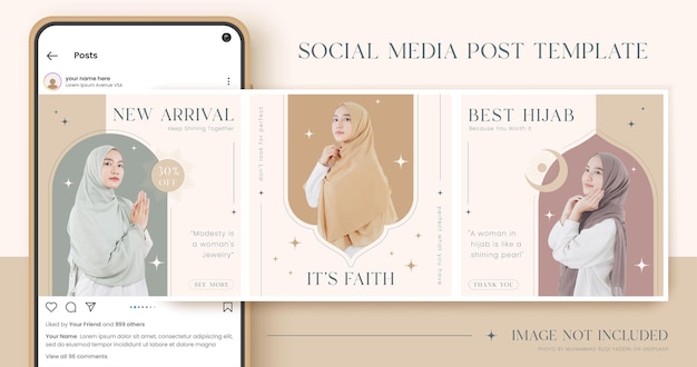 Set of fashion social media post template