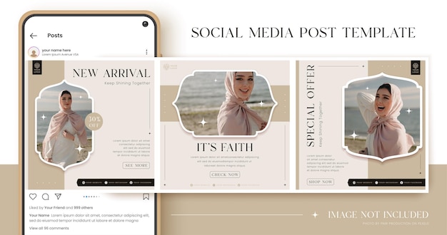 Set of fashion social media post template