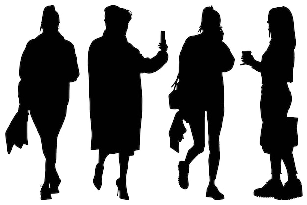 Set of the Fashionable Business silhouette Girls