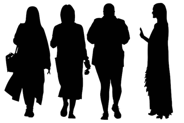 Set of the Fashionable Business silhouette Girls