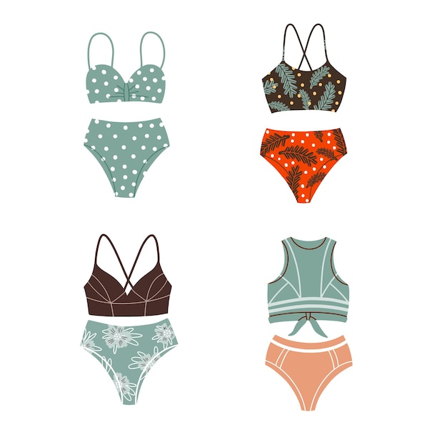 A set of fashionable swimsuits Beachwear