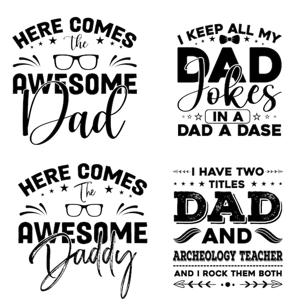 Set of Father SVG Vector Illustration