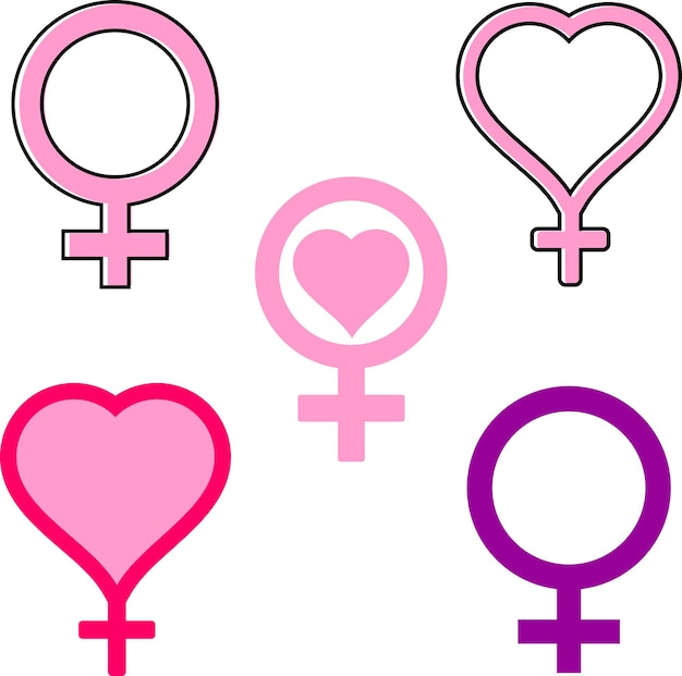 Set of female signs