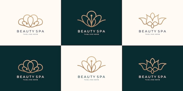 Set of feminine beauty and spa logo