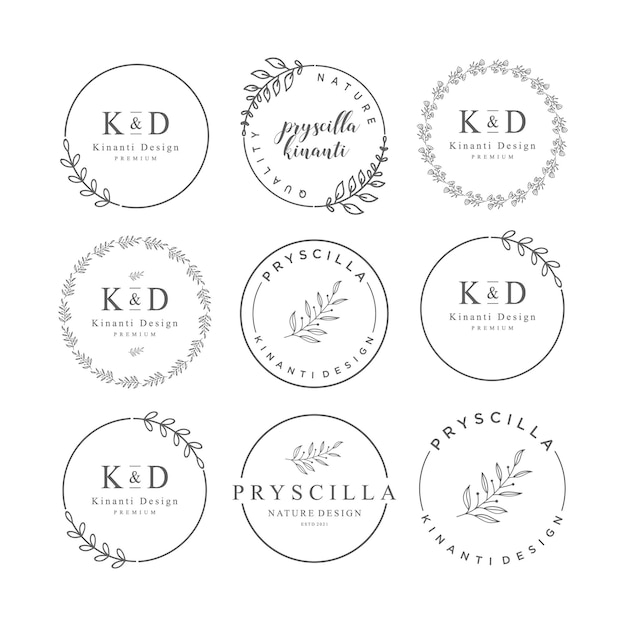 Set of Feminine Logo Template