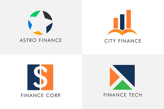 Set of financial logo design