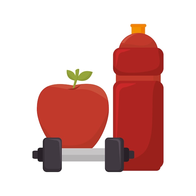 set fitness equipment icon 