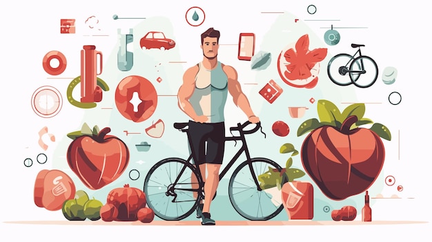 Vector set of fitness icons for sports and exercise illustration