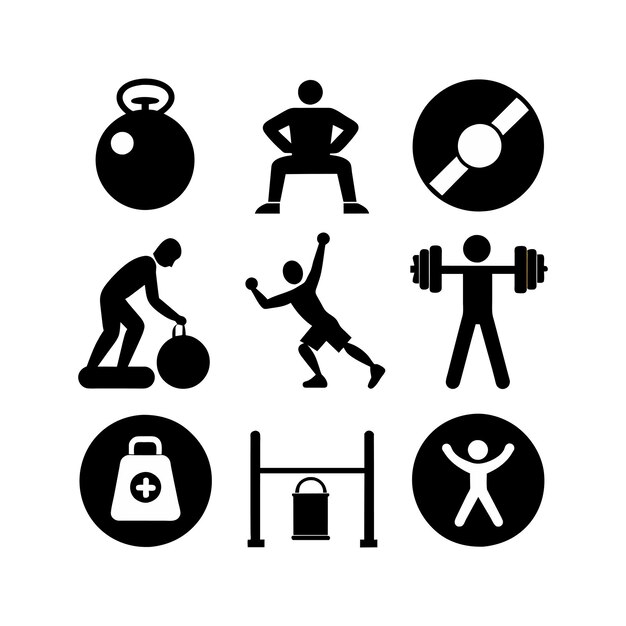 set of fitness icons