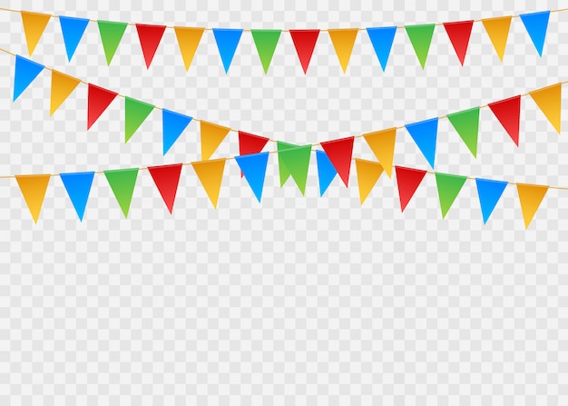 Set of flag garlands.   stock illustration.