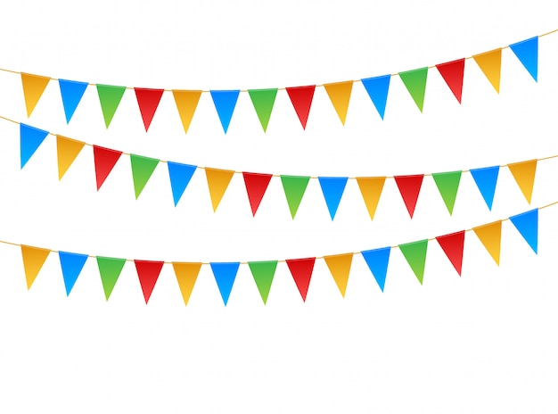 Set of flag garlands.   stock illustration.