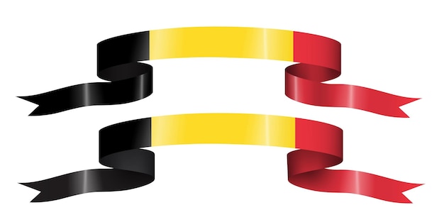 set of flag ribbon with colors of Belgium for independence day celebration decoration