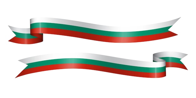 set of flag ribbon with colors of Bulgaria for independence day celebration decoration