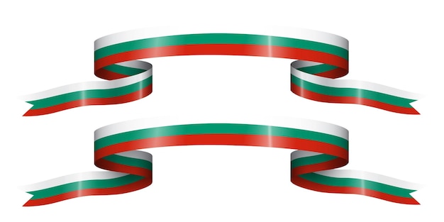 set of flag ribbon with colors of Bulgaria for independence day celebration decoration