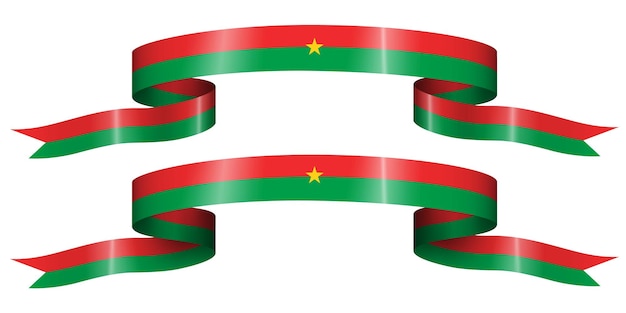 set of flag ribbon with colors of Burkina Faso for independence day celebration decoration