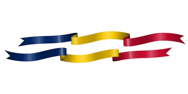 set of flag ribbon with colors of Chad for independence day celebration decoration