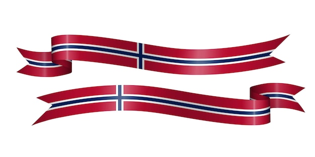 set of flag ribbon with colors of Norway for independence day celebration decoration