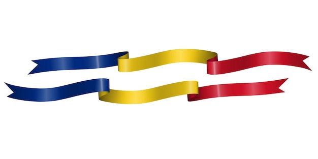 set of flag ribbon with colors of Romania for independence day celebration decoration