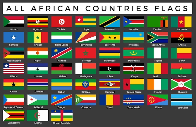 Vector set of flags of african countries vector image