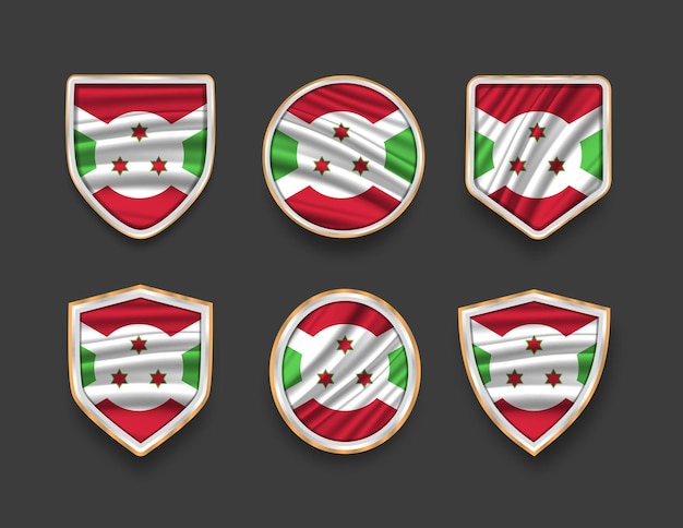 Vector set of flags in frames with various frame shapes