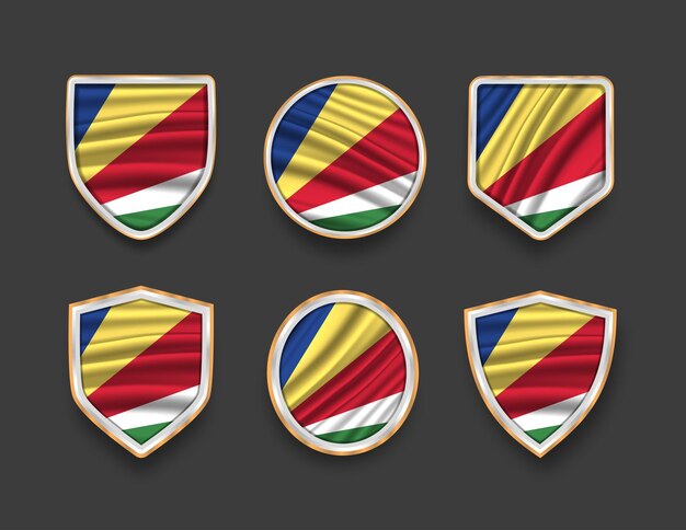 Vector set of flags in frames with various frame shapes