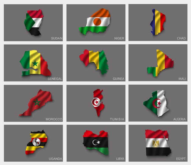 Vector set of flags.