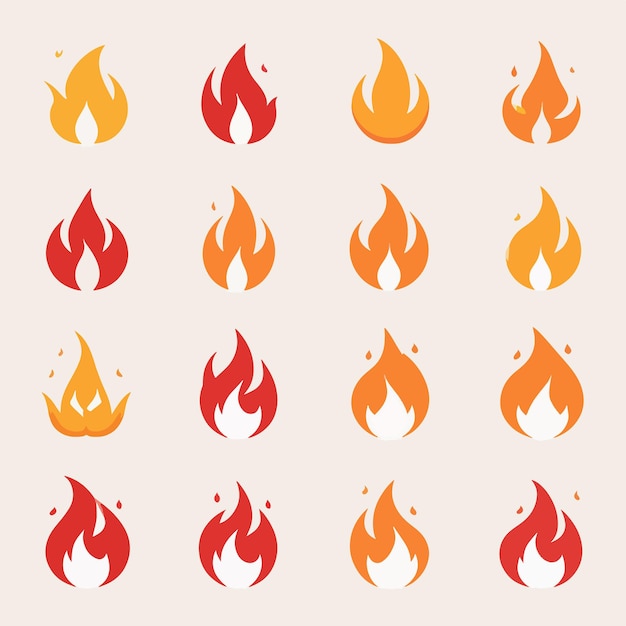 Vector set of flames collection