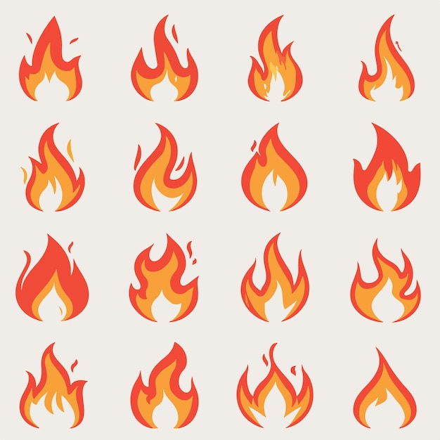 Vector set of flames collection