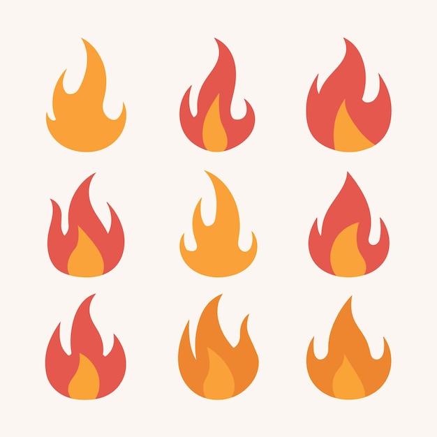 Vector set of flames collection