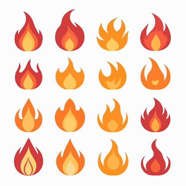 Vector set of flames collection