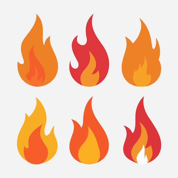 Vector set of flames collection