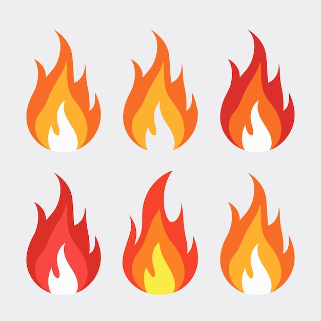 Vector set of flames collection