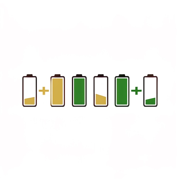 Vector set of flat battery icon vector