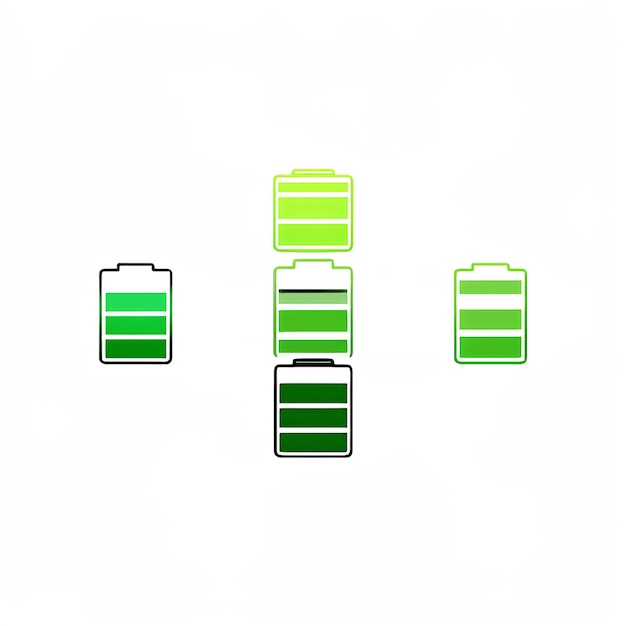 Vector set of flat battery icon vector