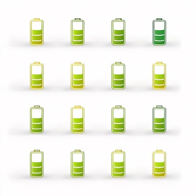 Vector set of flat battery icon vector