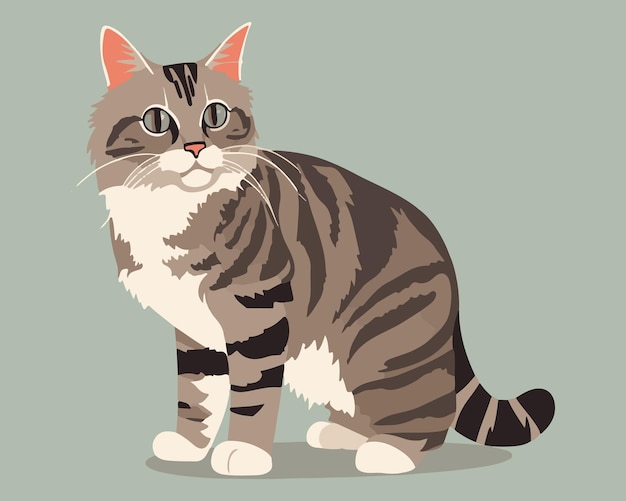 A set of Flat cat vector illustration