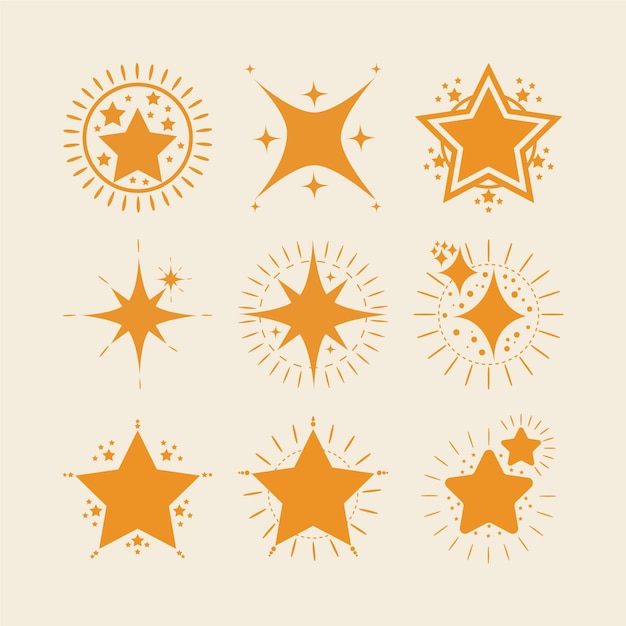 Set Of Flat Stars Illustration Collections