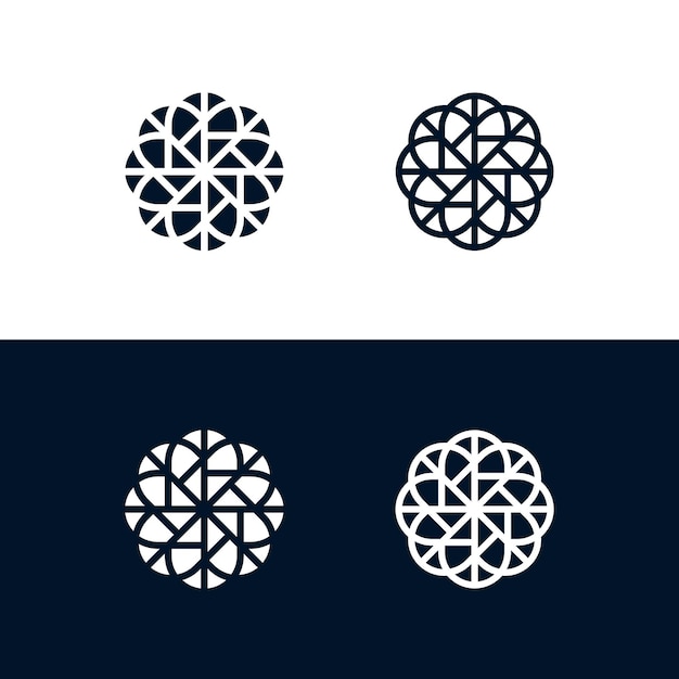 Set of Floral Flower Pattern Logo Design Inspiration