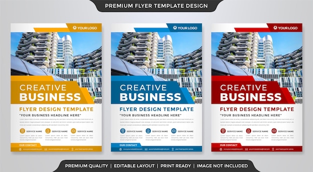 set of flyer template design with abstract style and modern layout