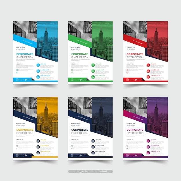 A set of flyers with different colors and the word concierge