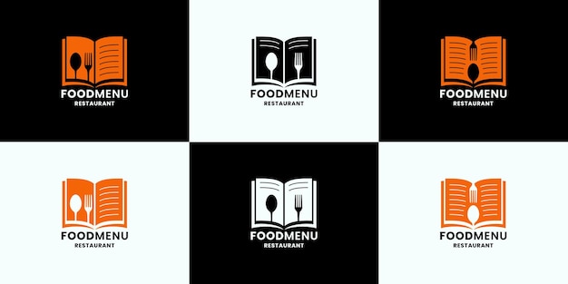 Set of food menu logo design for restaurant