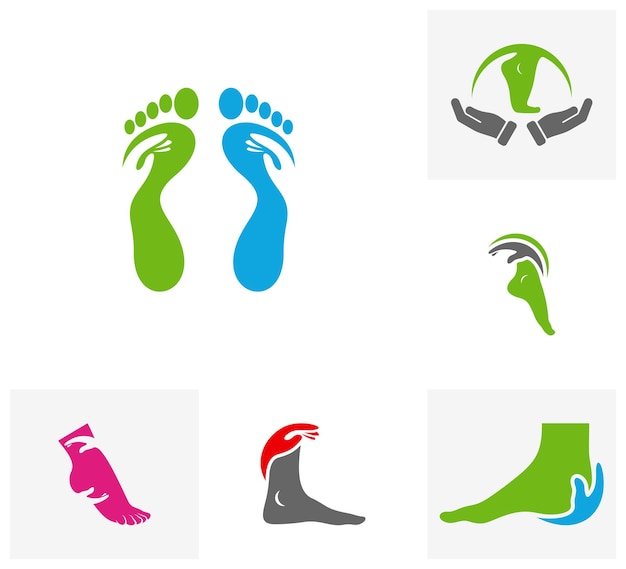 Set of Foot Care logo vector template Creative of Foot logo design concepts