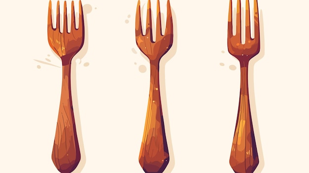 a set of forks with a wooden handle and a knife