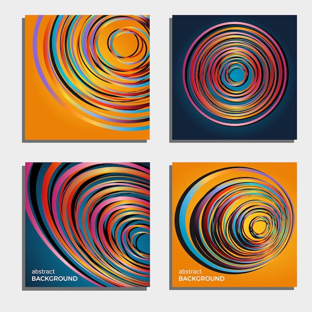 Set of four beautiful abstract backgroundsAbstract flash light circles Vector illustrationxA