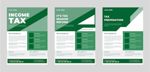 A set of four flyers for tax season refresh.