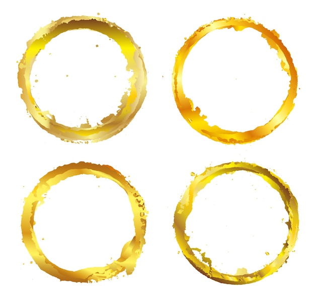 Set of four golden circles